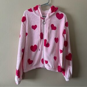 NWT Angel Cult Plush Pink Heart Hoodie